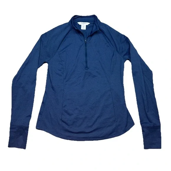 Tommy Bahama Golf‎ Women's Small Quarter Zip Honeycomb Pullover, Pockets, Navy - Picture 3 of 9